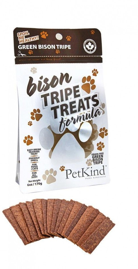 PETKIND Grain Free Bison Tripe Dog Treats - 170g