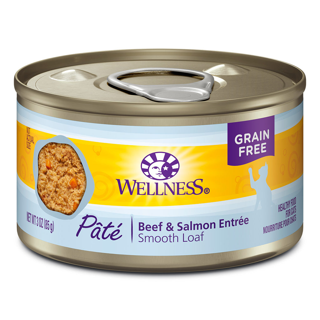 WELLNESS Pate Beef Salmon Entree 24 3OZ Cat Vancouver Pet Food