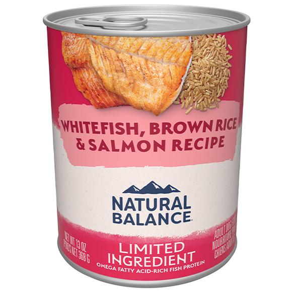 NB Dog LID Whitefish Brown Rice & Salmon 12/13 oz