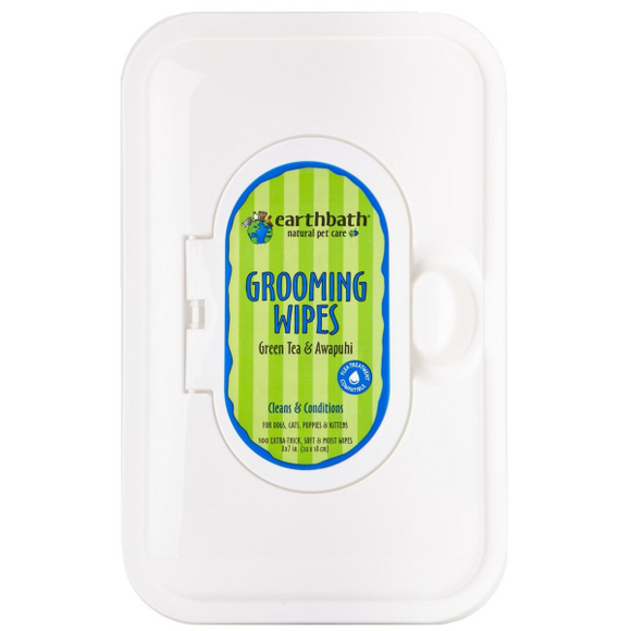 earthbath Grooming Wipes Green Tea & Awapuhi 100 ct
