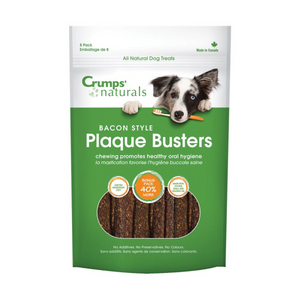 Crumps' Naturals Dog Plaque Busters with Bacon 4.5" 8 pk
