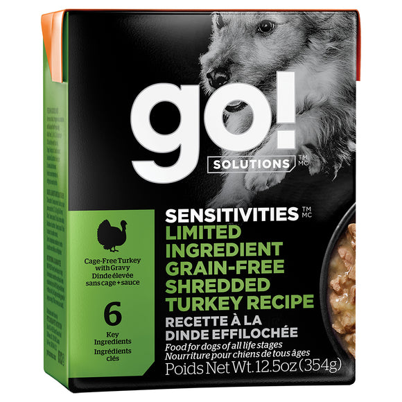 GO! Sensitivities LID GF Shredded Turkey 12/12.5OZ