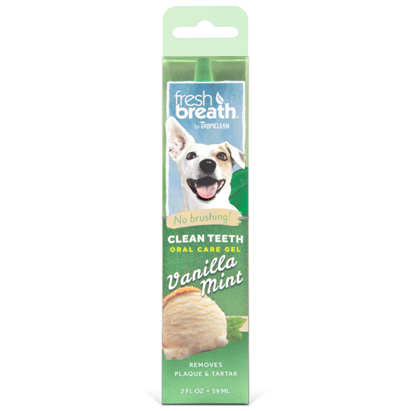 TropiClean Fresh Breath Clean Teeth Gel Vanilla Mint 2 oz