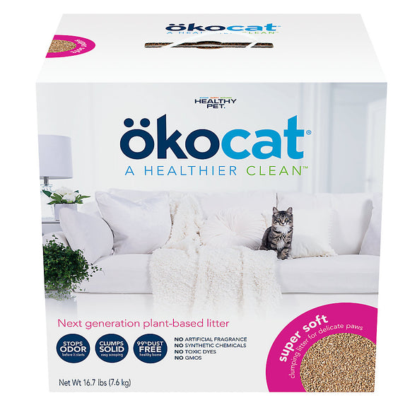 Okocat  Super Soft Wood Cat Litter-Natural, Clumping 5.1kg