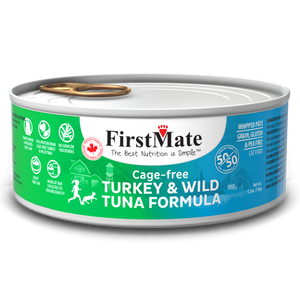 FirstMate Cat GF 50/50 Cage Free Turkey/Wild Tuna 24/5.5 oz