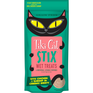 Tiki Cat Stix Wet Treats GF Chicken & Shrimp 12/3 oz
