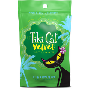 Tiki Cat Velvet Mousse GF Tuna/Mackerel 12/2.8 oz Pouch