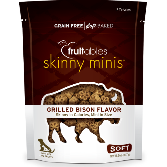 Fruitables Dog Skinny Minis Grilled Bison Chewy Treats 141 g
